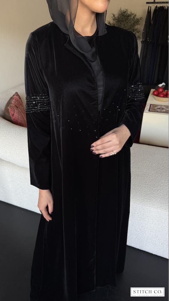 velvet sequin abaya